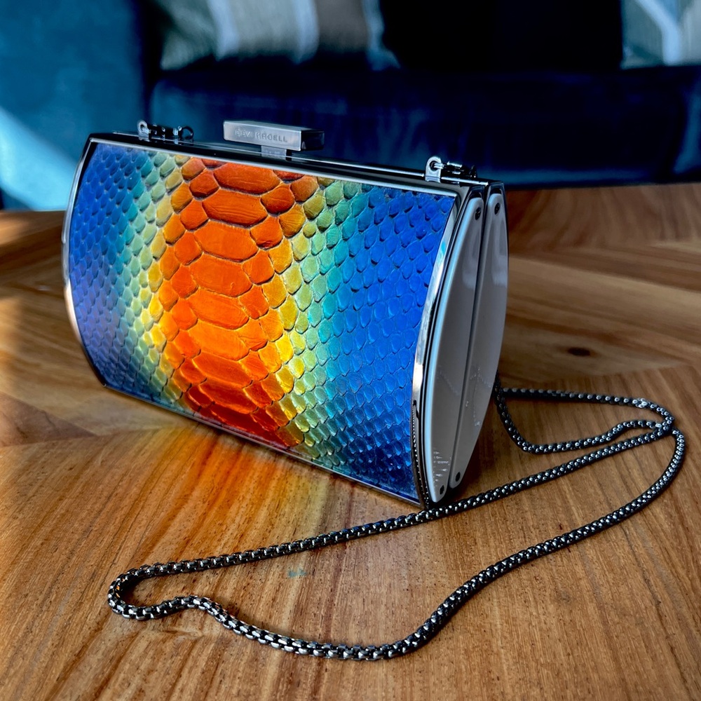 DEVI KROELL CARYLE Rainbow Butterfly Python Clutch - image 3